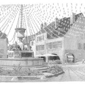 Dessin de la place d'Arbois